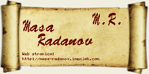 Maša Radanov vizit kartica